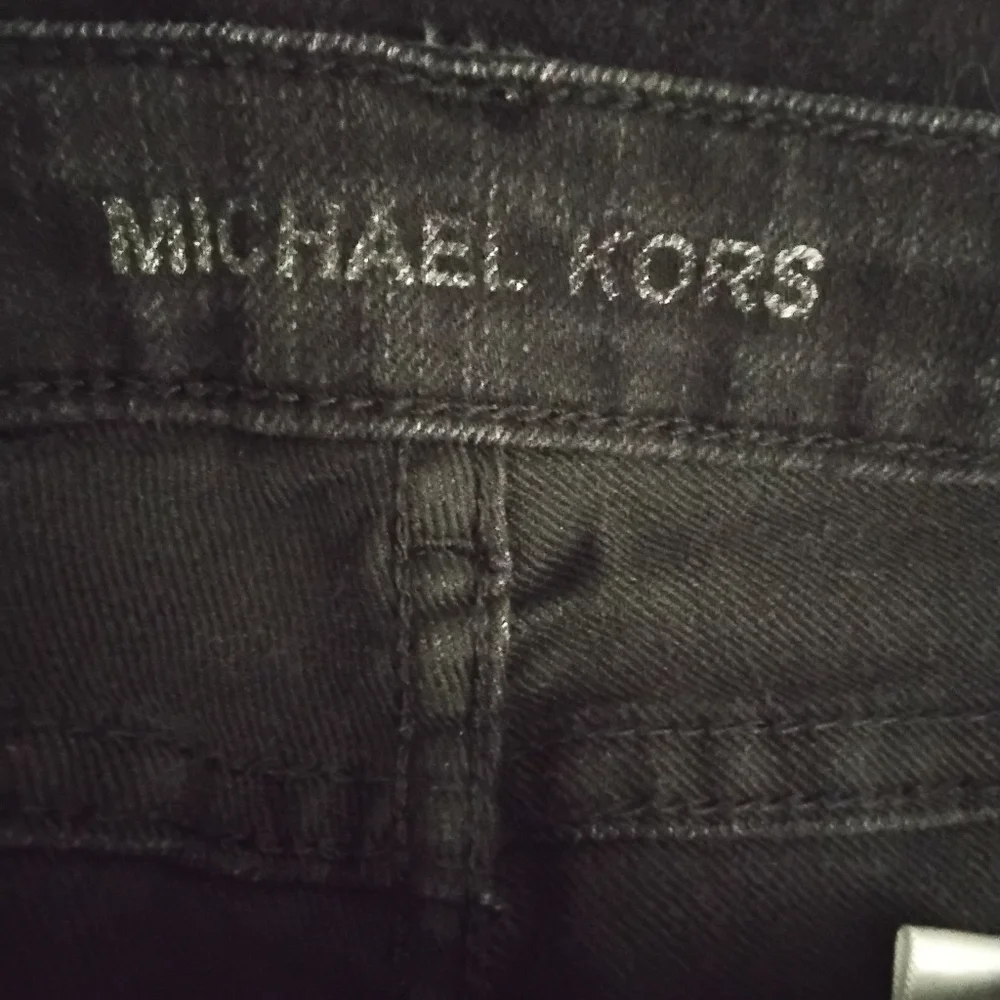 Michael Kors Women's 14 Black Stretch Straight Leg Mid-rise Jean